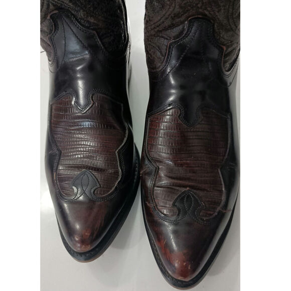 Vintage Laredo leather cowboy boots Mahogany Western country sz 11 M - Picture 3 of 7